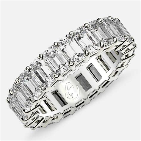 chanel set emerald cut diamond eternity band|Emerald Cut Channel Set Eternity Ring .